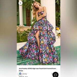 Floral Multicolor Prom Dress
